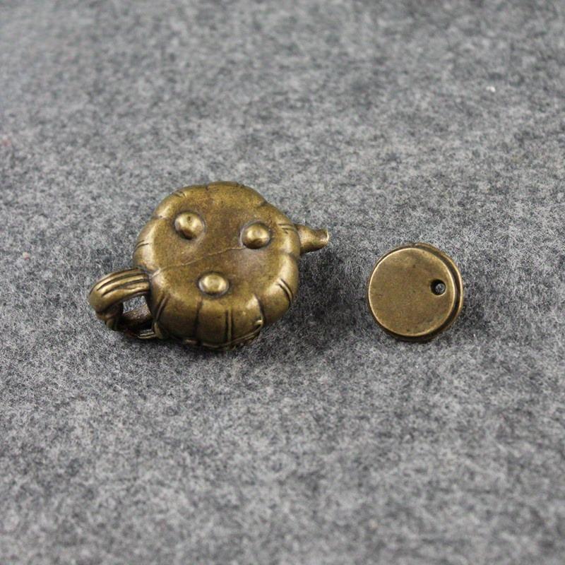 Antique Collection Pure Copper Pumpkin Small Teapot Mini Ornament Home Gift