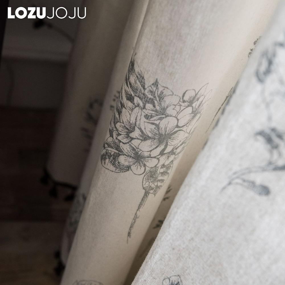 1 ADET LOZUJOJU Vintage Kırsal Stil Çiçek Desenli Saçak Kenarlı Yarı Karartma Perde Küçük Pencere Mutfak Yatak Odası Oturma Odası Balkon Ev Dekorasyonu için