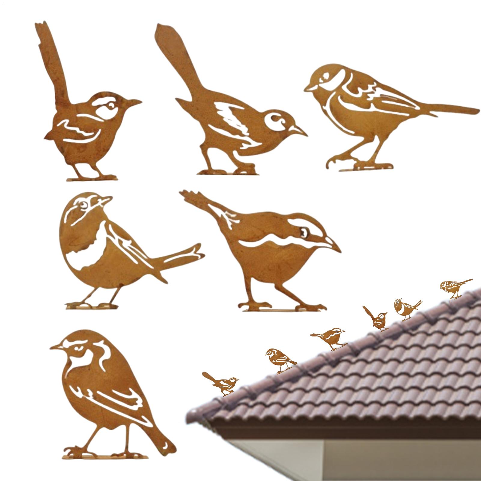 

6 Pieces Rustic Metal Bird Decorations Outdoor Metal Bird Wall Crafts Metal Bird Craft Sculpture Ornaments For Garden Yard China Mainland