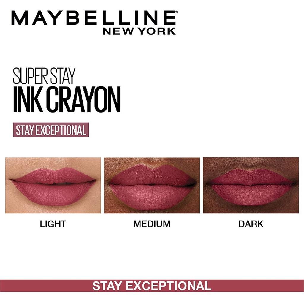 Maybelline New York SuperStay Crayon Lipstick Matte Finish Long-Lasting Intense Colour 1.2g 1 Pack 25 Stay Exceptional