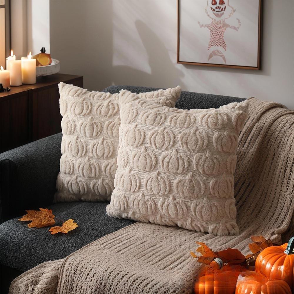 2pcs Orange Pumpkin Pillowcase Halloween Throw Pillow Cover Suitable for Living Room Bedroom Sofa exclude Pillow Insert