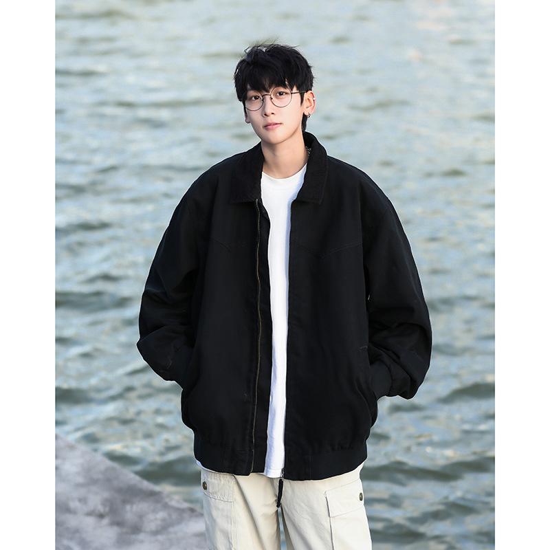 Spring and Autumn New American Cargo Jacket, Loose Men's Lapels, Versatile Men's Ruffian Jacket, Trendy Men's Clothing