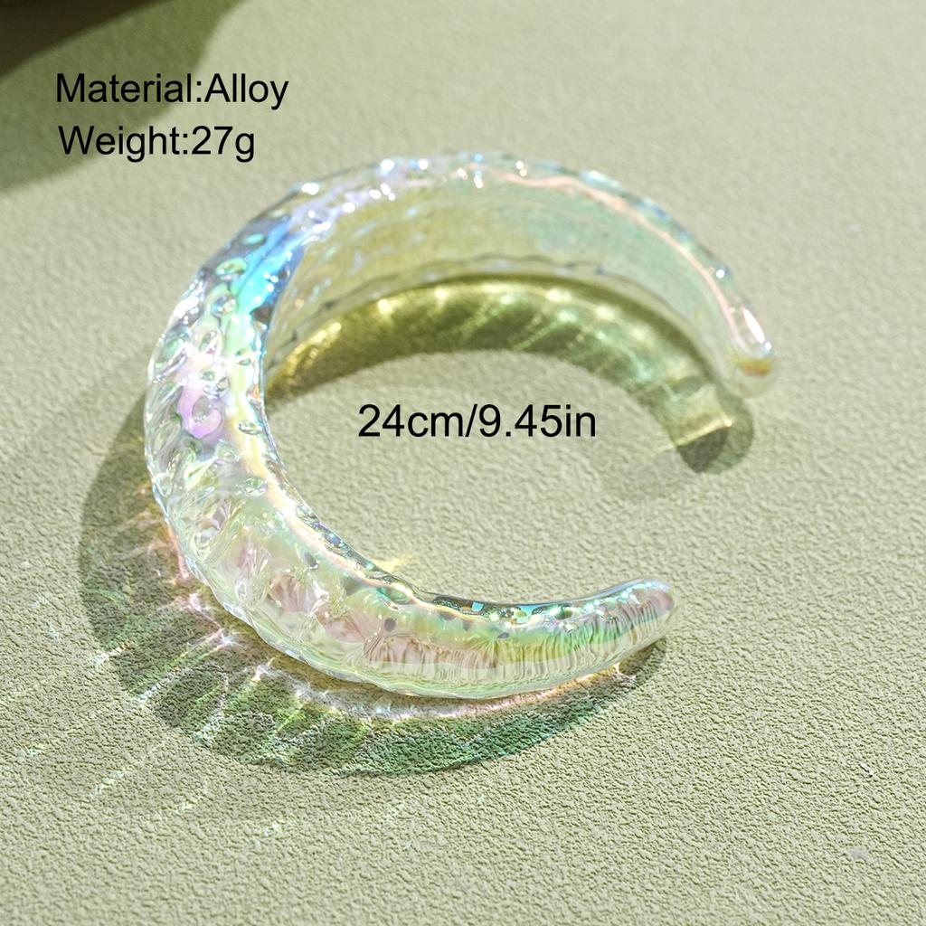 IF ME Bohemia Transparent Colorful Acrylic Opening Bangle for Women Irregular Large Wide Cuff Bracelet New Trend Couple Jewelry F