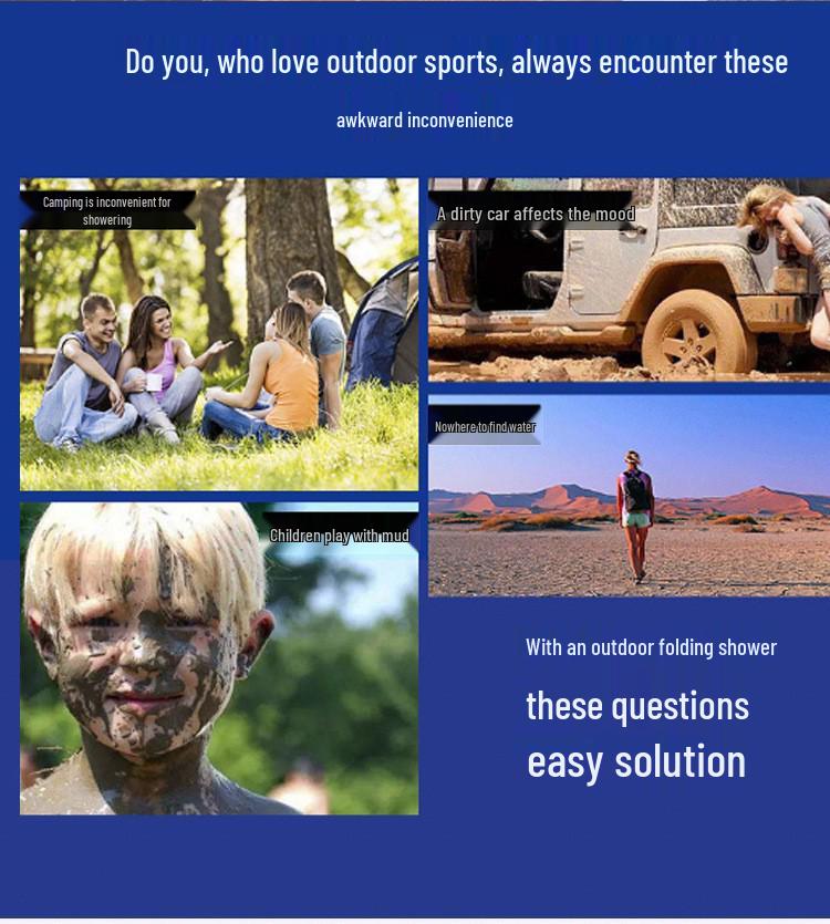 Portable Solar Shower Bag for Outdoor Camping and Self-Driving Tours - Hot Water Storage Solution