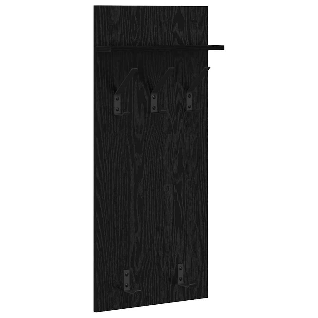 Wall Mounted Nightstand Black Oak Effect 40 x 10 x 90 cm