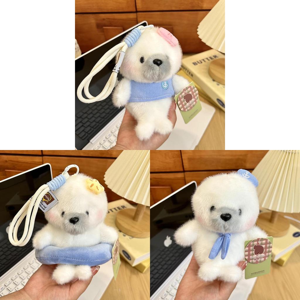 Summer Ocean Sailor Seal Plush Keychain With Soft Short Pile For Girls And Teens