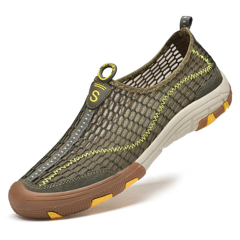 

Men s Breathable Mesh Loafers Casual Slip-On Walking Shoes Lightweight Summer Driving Shoes for Men Sneakers Size 38-46 46 хаки