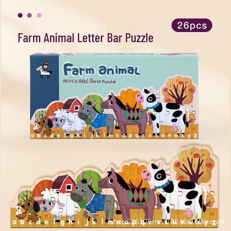 

Kids Dinosaur Striped Wooden Puzzle Toy for Early Cognitive Development