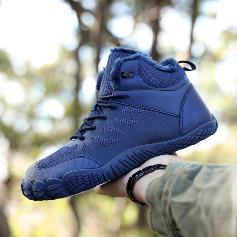 Men's Waterproof Velvet-Lined High-Top Snow Boots: Shock-Absorbing, Warm Cotton Shoes for Winter Sports.