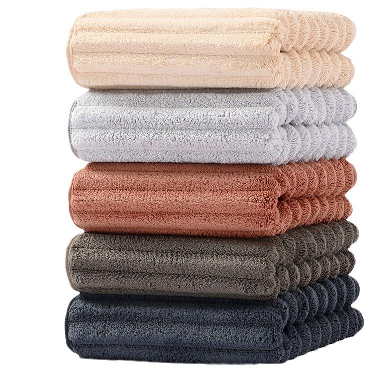 Coral Fleece Quick-Drying Absorbent Towel Set for Face Washing and Beach 