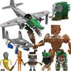 AI Anime Shanhaijing Tung Tung Sahur Wooden Stick People Pass Abstract Building Block Set Gift Present Toy Ornament Brick Doll Scale Model