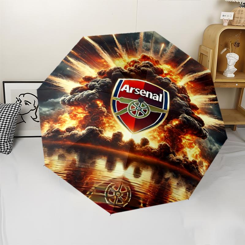 Arsenal Football Club Theme Automatic Umbrella, Lightweight & Portable, 8 Rib, Perfect for Outdoor Travel, Birthdays, Christmas, Gifts.