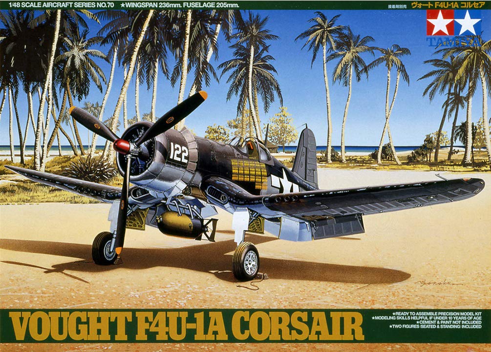 Tamiya 1/48 Masterpiece Aircraft Series No. 70 U.S. Navy Vought F4U-1A Corsair Plastic Model Kit 61070