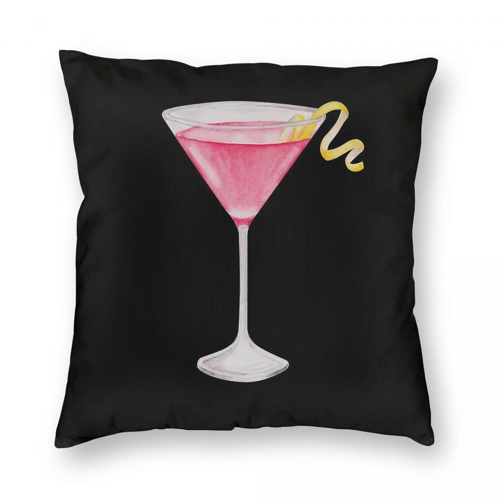Cosmopolitan Cocktail Square Pillowcase Polyester Linen Velvet Creative Zip Decor Throw Pillow Case Car Cushion Case
