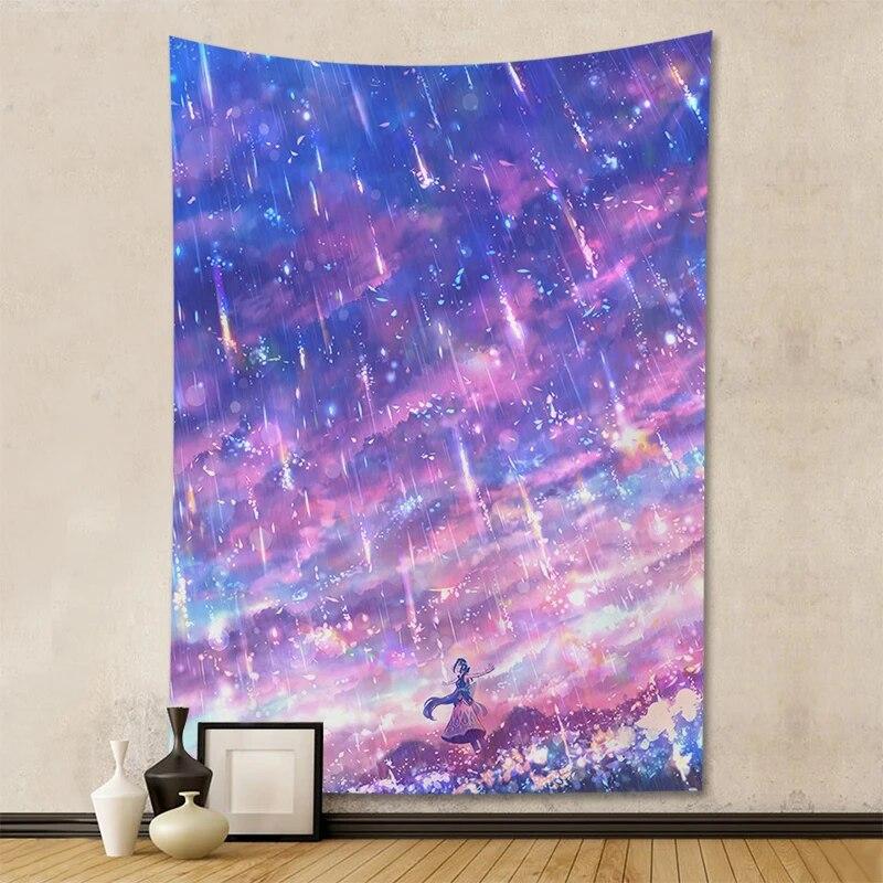 Wandteppich Anime Zimmerdekoration Heimkunst Innenszene hängendes Wandhintergrundtuch