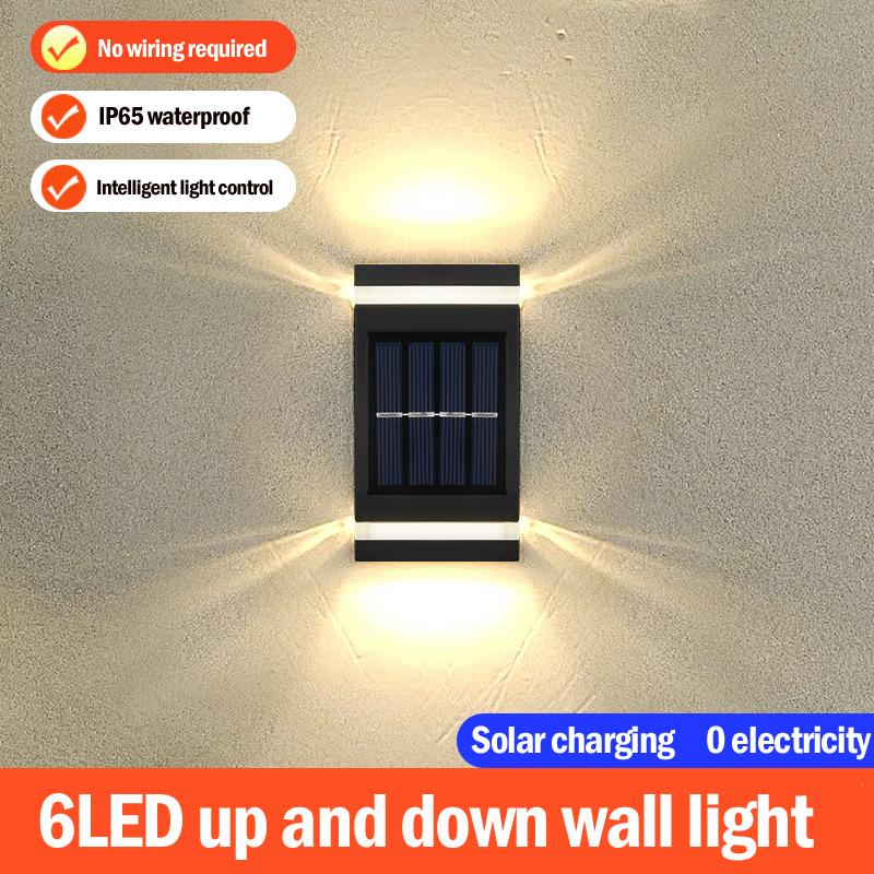 Solar Wall Lamp Outdoor Waterproof Solar Powered Up/Down Lighting for Garden Yard Home Exterior Decoration IP65 Solar Path Light