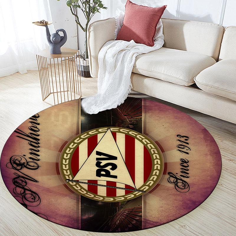 PSV Eindhoven Pattern Round rug,Carpet Rug for Living Room Bedroom Playroom ,Non-slip Floor Mat,Holiday Gifts and Birthday Gifts.