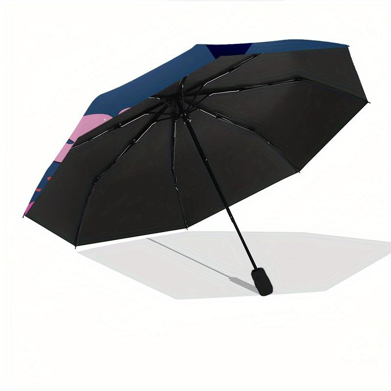 Stitch,Heart Themed Automatic Opening and Closing Folding Umbrella, Reinforced 8 Ribs, Compact Travel Design, Fashionable Folding Umbrella,