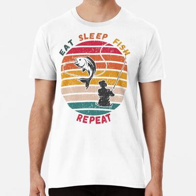 T-shirt Eat Sleep Fish Repeat S-5XL Meilleur T-shirt