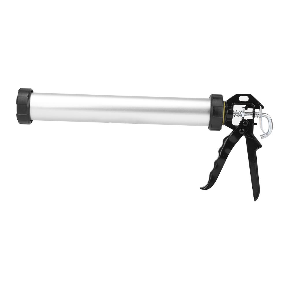 Pistolet à calfeutrer en silicone avec tube en aluminium, 600 ml, avec 10 buses white