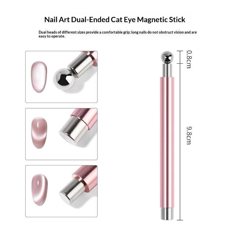 6Pcs Cat Eye Nail Magnet Tool Set, French Tips Cat Eye Heart Magnets Nail Magnet Stick Cat Eye Gel Polish Magnets Tools Manicure