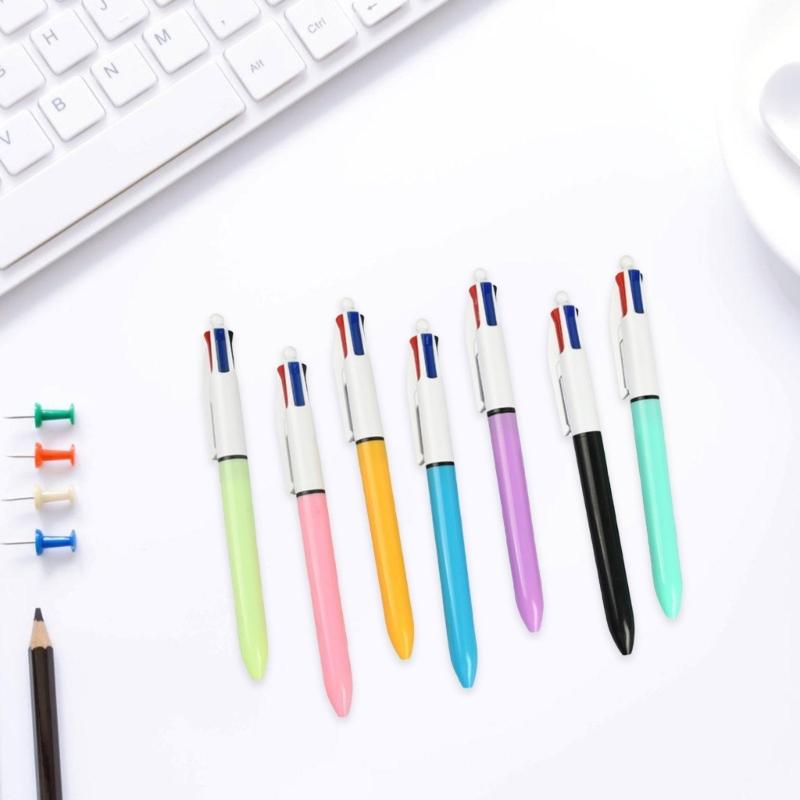 6 ks kyvadlové pero 1,0 mm kuličkové pero 4 v 1 zasouvací kuličkové pero Různobarevný nástroj pro psaní perem pro studenty