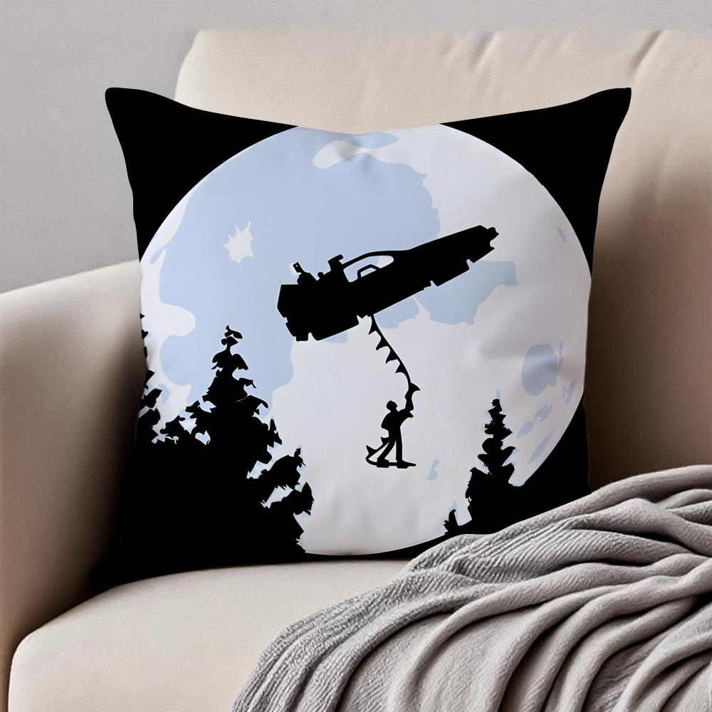 BBack To The FFuture Cushion Cover Pillowcase Antidustmite Invisible Zipper Short Plush Sofa Cushion