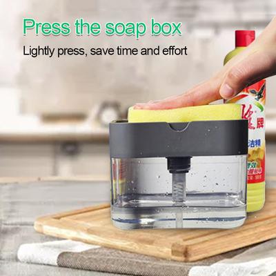Dish Soap Dispenser With Sponge Holder Liquid Soap Dispenser Kitchen Soap Dispenser Manual Press Cleaning Liquid Container