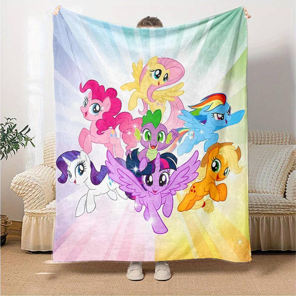 1pc My Little Pony4 Blanket, Gift, for Men and Women, Soft Blanket, Good for Sofa Bed Couch Travel, Lightweight Flannel Blanket