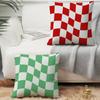 1PC Retro Color Wavy Checkered Pillow Case Square  Bedroom Sofa Leisure Comfort Cushion Car Home Decoration Pillowcase 40x40