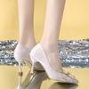 fashion Rimocy Rhinestone Bowtie Pointed Toe Women's Pumps 2024 New Spring Satin Bridal Wedding Shoes Shallow Woman Pumps Stiletto Red