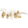 3D Metal Wall Decoration, Golden Wall Art with Ginkgo Leaves 138x70cm