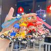 Cartoon Trendy Cool Locomotive Boys and Girls Couple Doll Creative Car Keychain Student Schoolbag Pendant Gift