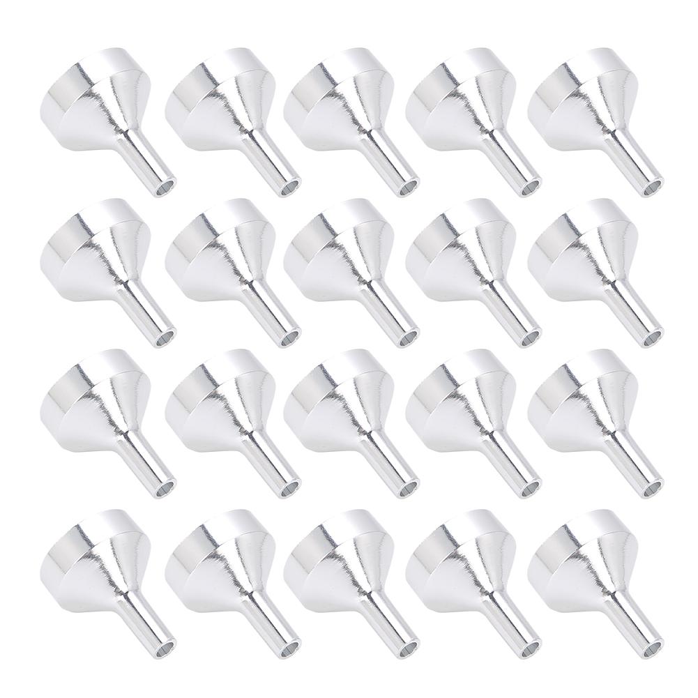 20PCS Aluminum Funnel Cosmetics Perfume Funnel Separating Mini Funnel Portable Makeup Tools
