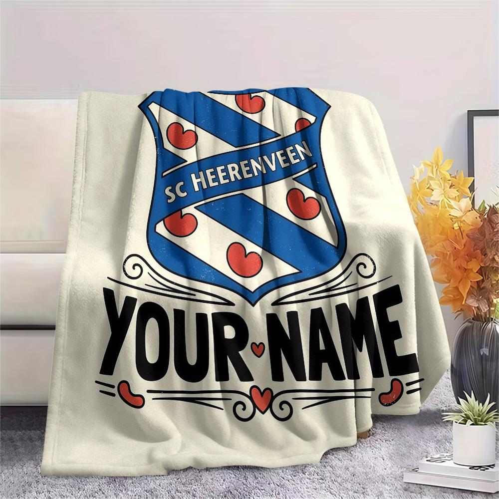 Custom Name SC Heerenveen Flannel Blanket, High quality Comfortable for All Seasons, Home Decor, Warmth and Comfort