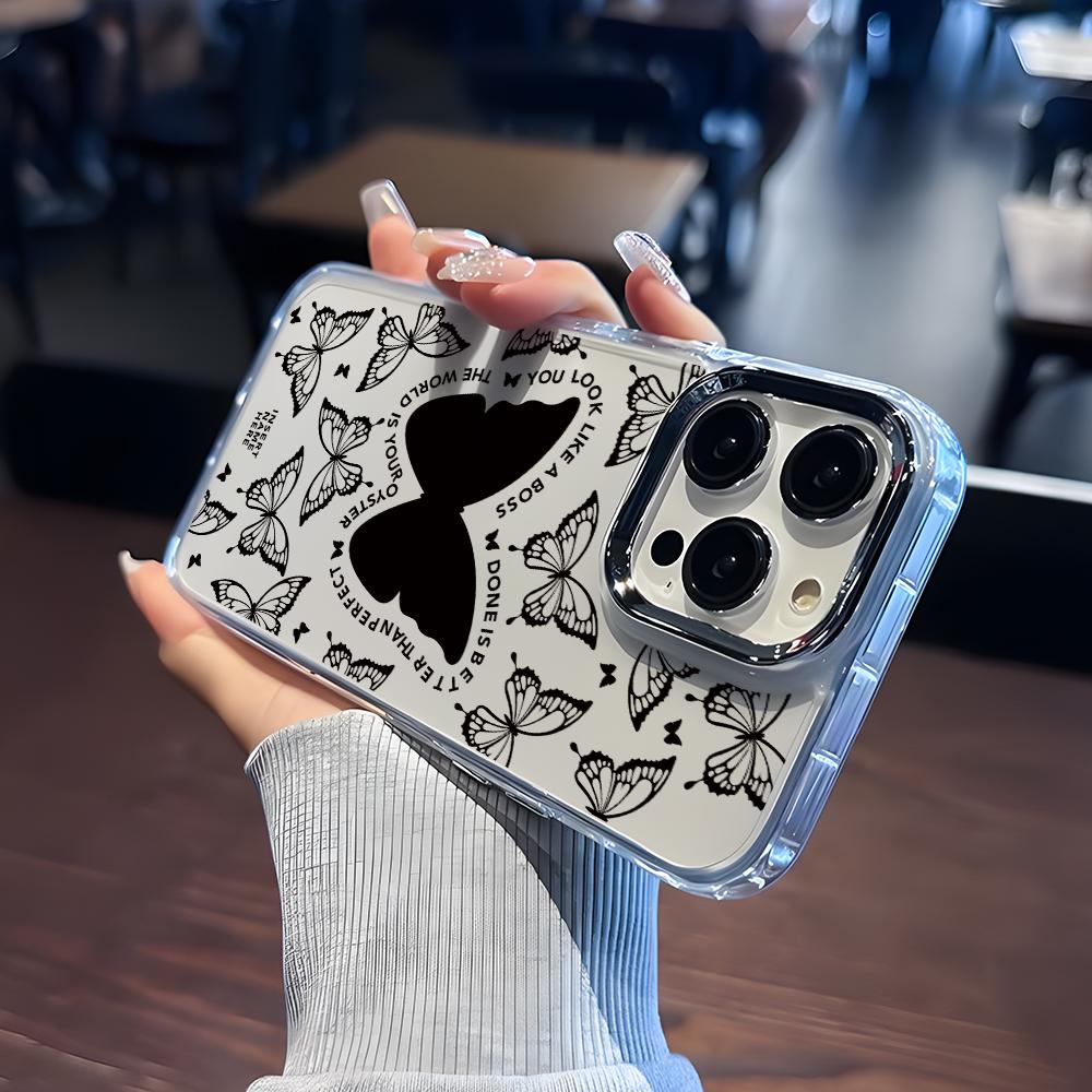 Fashion Butterfly Phone Case for Apple iPhone 17 Air 16 16e 15 14 13 12 11 Pro Max X Xs XR 8 Plus Luxury Clear Cover