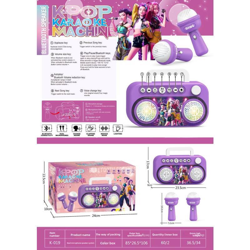 Childrens Bluetooth Microphone Toy With Led Lights For Singing And Interactive Play