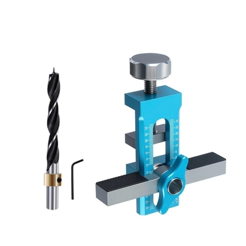 2 v 1 Polohovač pro instalaci dvířek skříněk s odskokem, děrovaná montážní šablona, instalace šatní skříně