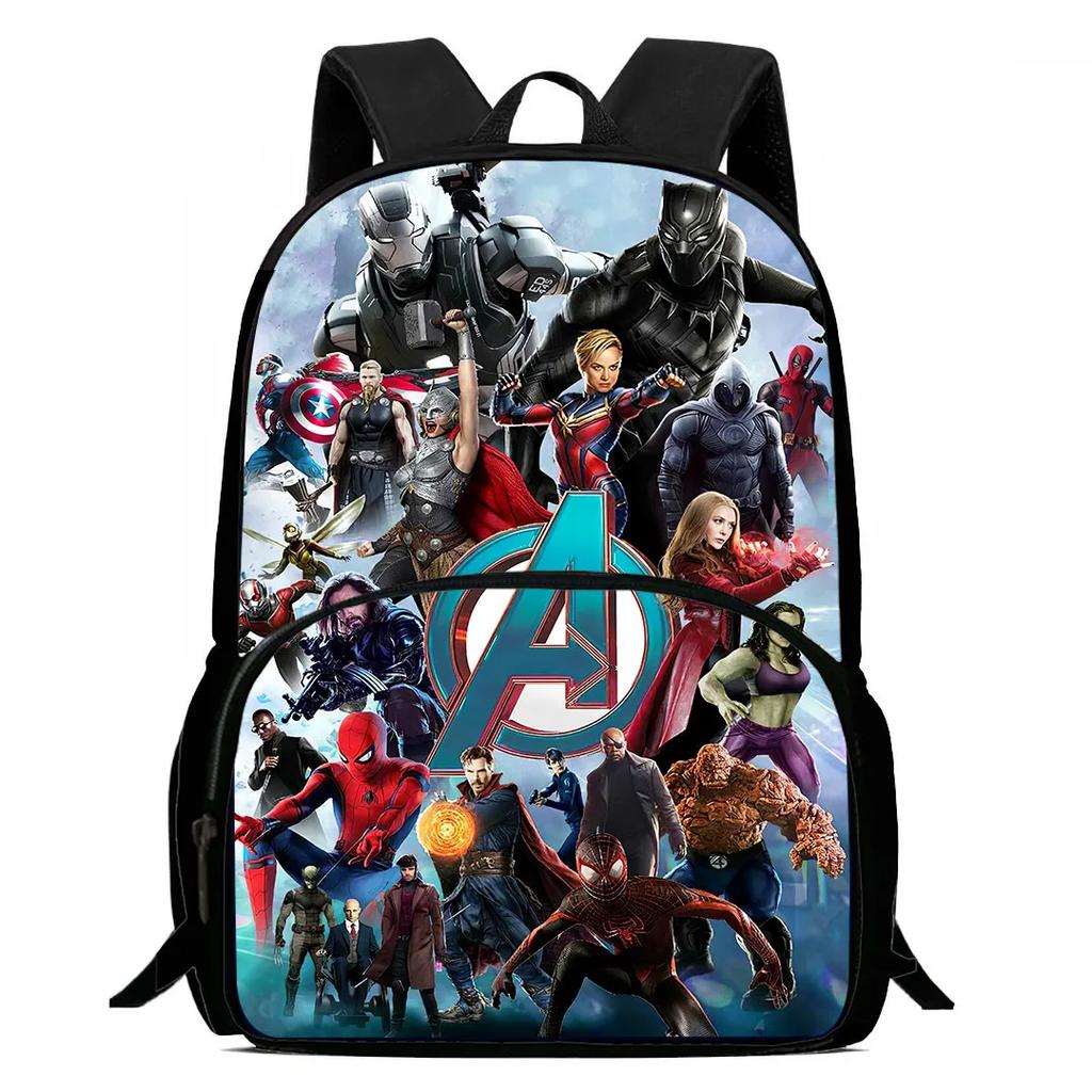Marvel Child School Backpack with Front Pocket,Cartoon Marvel School Bags for Boys Girls,Durable Kids Backpack for Pupil Student