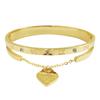 European & American Heart Chain Bracelet: Stainless Steel, Titanium, Unisex, Three Colors Available.