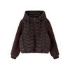 Popular Cotton Clothes Women's Short Autumn and Winter New Season Hooded Spliced Cotton Clothes Light Women's Coat