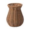 J0MC Table Vase Rattan Vase for Living Room, Faux Rattan Weave Pattern Flower Arrangement for Dry Florals Home Accent