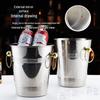 Stainless Steel Ice Bucket with Gold Handles