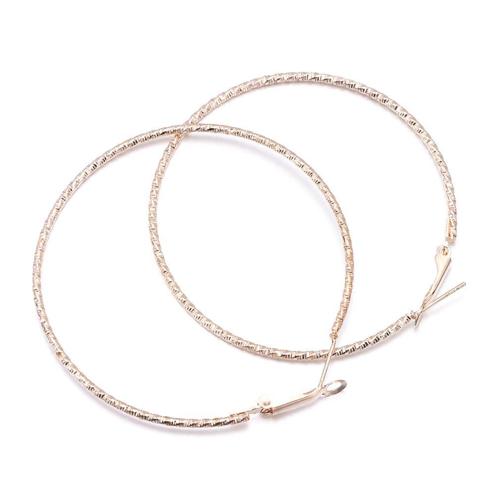 Fashion Geometrical Metal Big Circle Earrings Hoop Earrings Shiny Print Party Jewelry