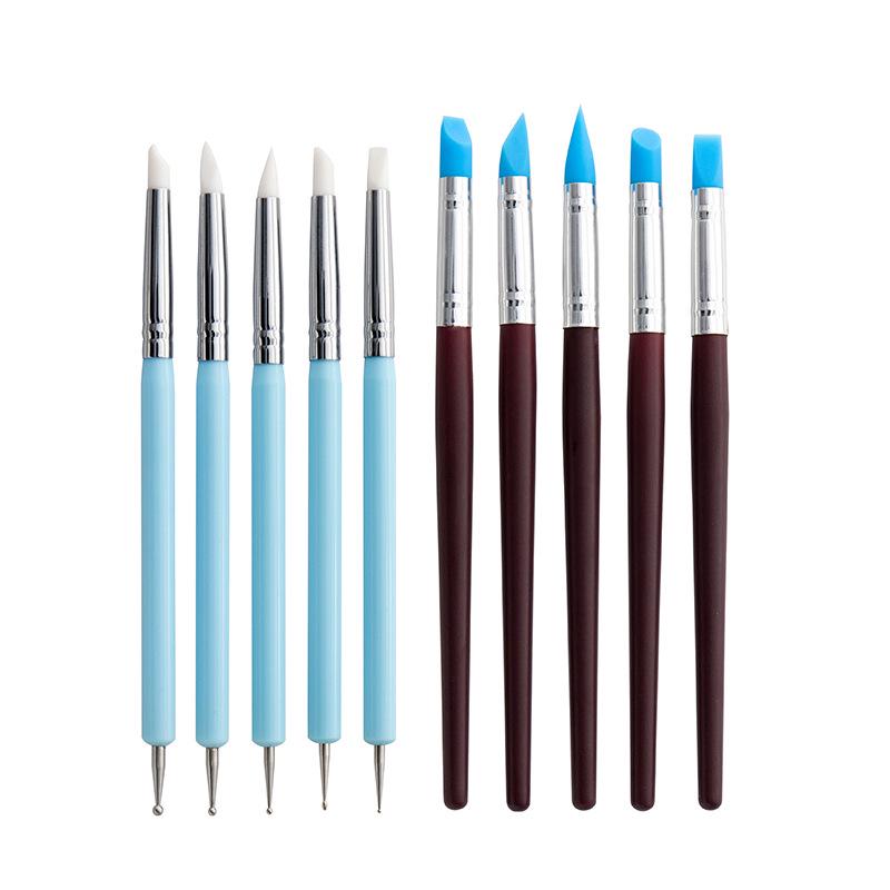 10-Piece Cross-Border Pottery & Clay Tool Set: Silicone Dotting Pens & Indentation Tools