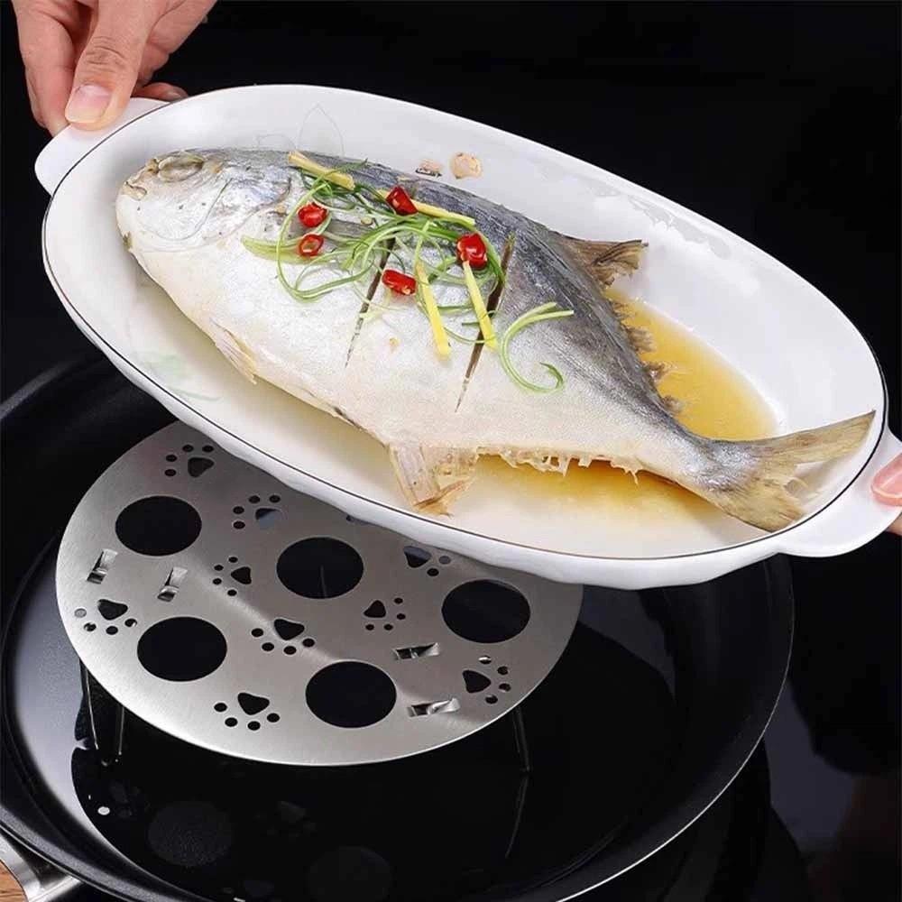 Round Stainless Steel Steaming Grid Thickened Folding Steamed Egg Rack  Steaming Eggs