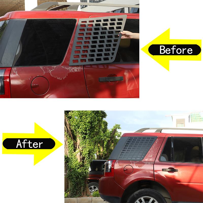 Aluminum alloy For Land Rover Freelander 2 2007-2015 Car Rear Side Window Side Window Glass Protection Panel Car Accessories