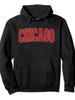 Chicago Il Illinois Varsity Style Usa Vintage Sports Pullover Hoodie Hockey Mom Black 250gsm Cotto