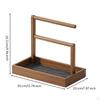 Jewelry Organizer Wooden Stand with Tray Desktop Bracelet Display for Dresser, Vanity,