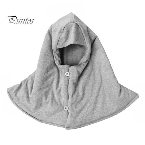 Windproof Winter Gear Cotton Sleep Hood Cap, Warm Head Neck And Shoulder Sleeping Cozy Wrap Adjustable Snap Buttons Soft Breathable Thermal